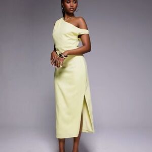 ASOS Light Yellow One-Shoulder Dress